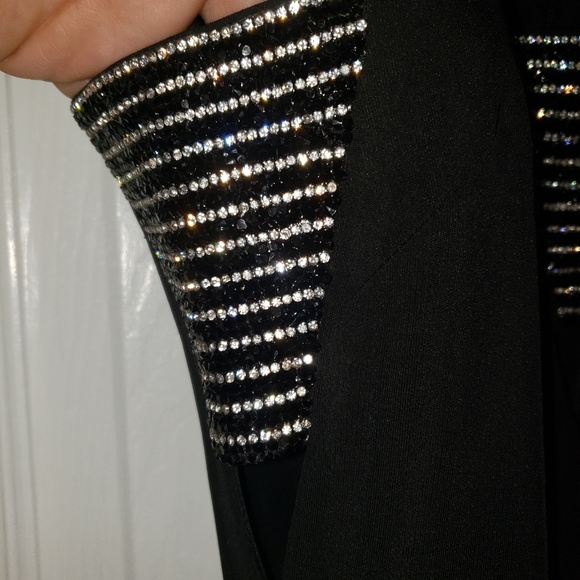 Bebe Cut Out Rhinestone Embellished LBD BNWT - Picture 6 of 11
